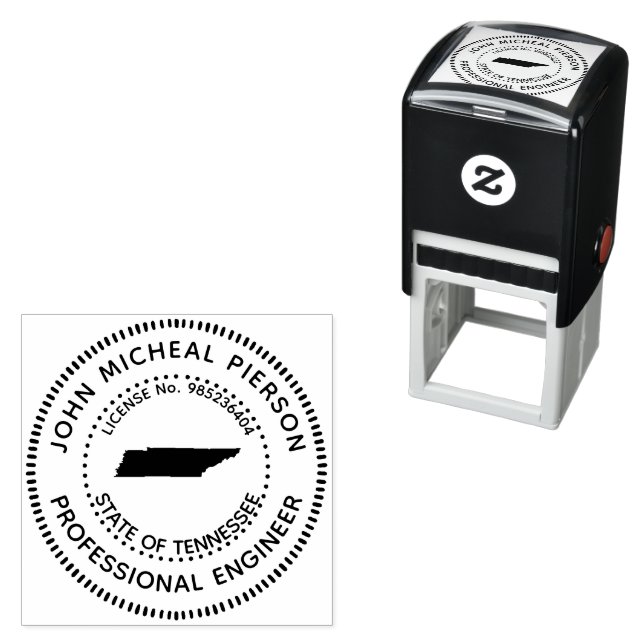 Beruflicher Ingenieur Tennessee Permastempel (Beispiel)
