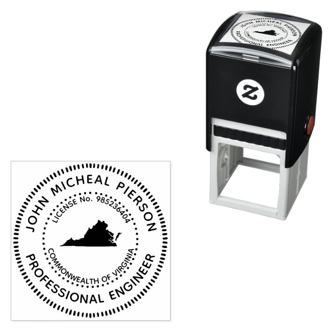 Beruflicher Ingenieur Virginia Permastempel (Beispiel)