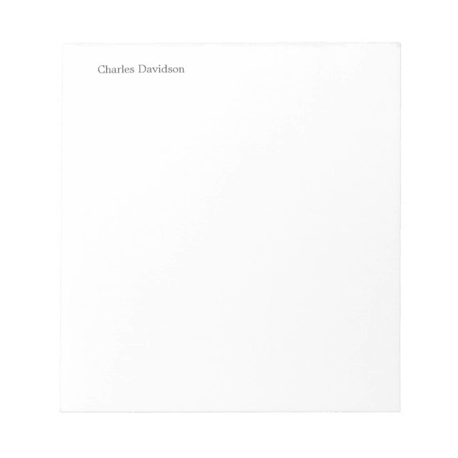 Beruflicher klassischer Schriftart Minimalistische Notizblock (Vorderseite)