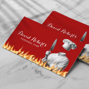 Beruflicher Koch Restaurant Cook Catering Rot Visitenkarte