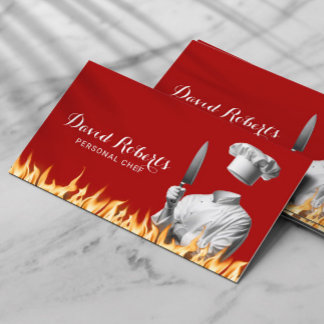 Beruflicher Koch Restaurant Cook Catering Rot Visitenkarte