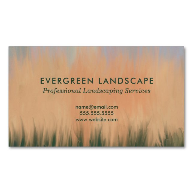 Beruflicher Landschaftsschutz Blue Coral Green Magnetische Visitenkarte (Vorderseite)