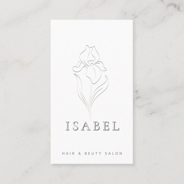 Beruflicher Letterpress floral monogramm Qr Visitenkarte (Vorderseite)