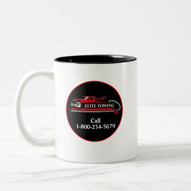 Beruflicher LKW-Dienst Zweifarbige Tasse (Links)