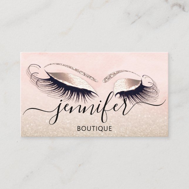 Beruflicher Logo-Makeup Artist Fashion Glitzer Visitenkarte (Vorderseite)