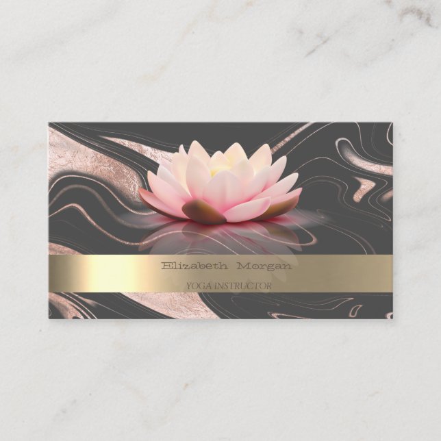 Beruflicher Lotus Gold Stripe Yoga Instructor Visitenkarte (Vorderseite)