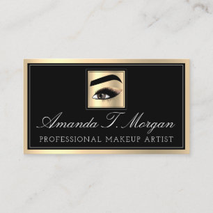 Beruflicher Makeup-Künstler Eyelash Gold Black Br Visitenkarte