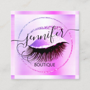Beruflicher Makeup Lash Shop QR Code Rosa Glitzer Quadratische Visitenkarte
