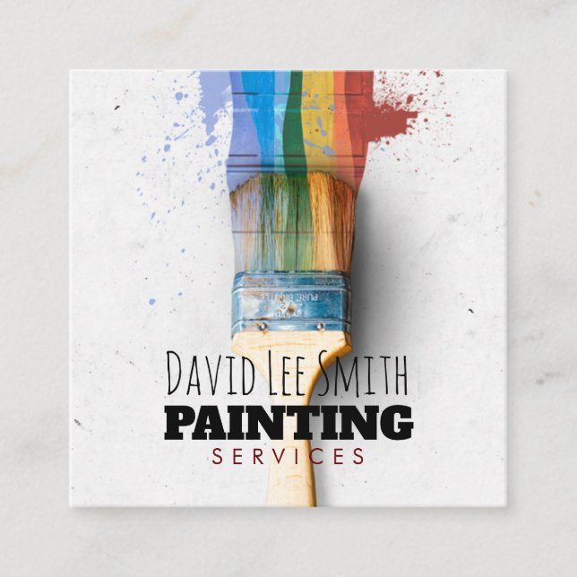 Beruflicher Malservice Quadratische Visitenkarte (Vorderseite)