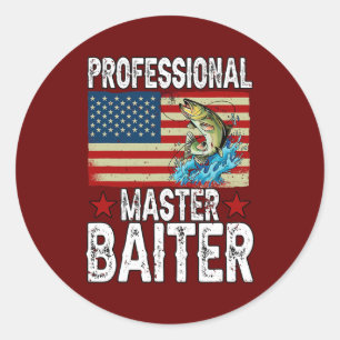 Beruflicher Master Baiter Fisherman American Runder Aufkleber
