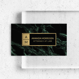 Beruflicher Minimal-Monogramm-Grüne Marmor Visitenkarte