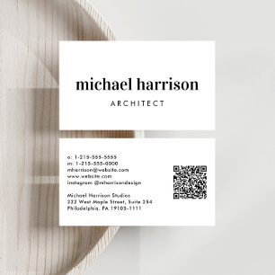 Beruflicher minimaler moderner QR-Code Visitenkarte