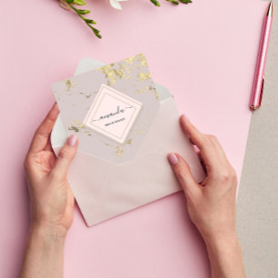 Beruflicher Minimalismus Blush-Gold-Marmor Quadratische Visitenkarte