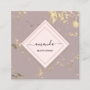 Beruflicher Minimalismus Rahmen Rose Gold Marmor Quadratische Visitenkarte