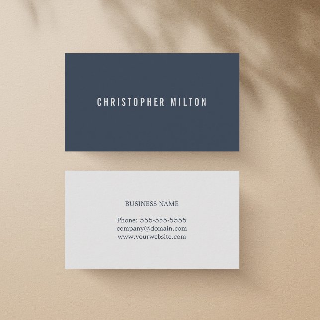 Beruflicher Minimalistischer Blue Light Gray Berat Visitenkarte (Von Creator hochgeladen)