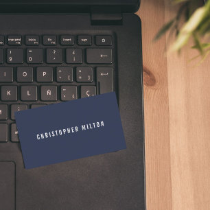 Beruflicher Minimalistischer Dark Blue White Consu Visitenkarte