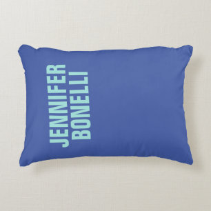 Beruflicher minimalistischer, fett blauer Name Dekokissen