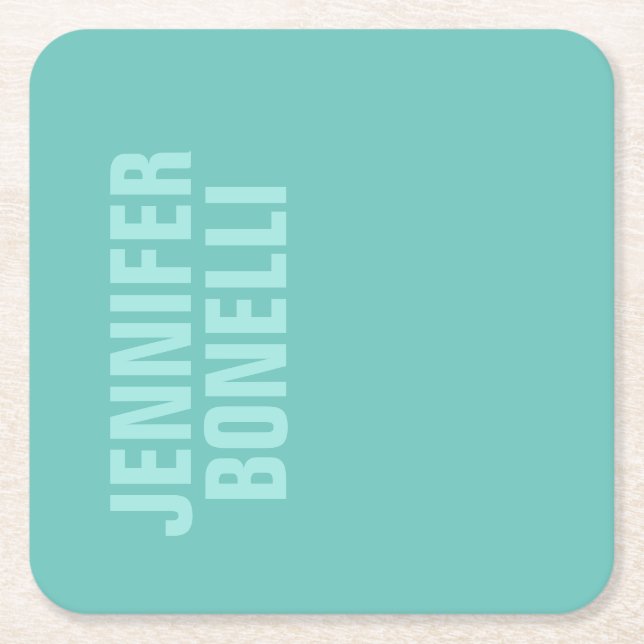 Beruflicher minimalistischer, fett blauer Name Rechteckiger Pappuntersetzer (Vorderseite)