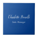 Beruflicher Minimalistischer Handschriftname Blau Fliese<br><div class="desc">Sie können die Schriftart,  Hintergrundbild und Farbe,  Buchstaben und Buchstaben leicht ändern.</div>