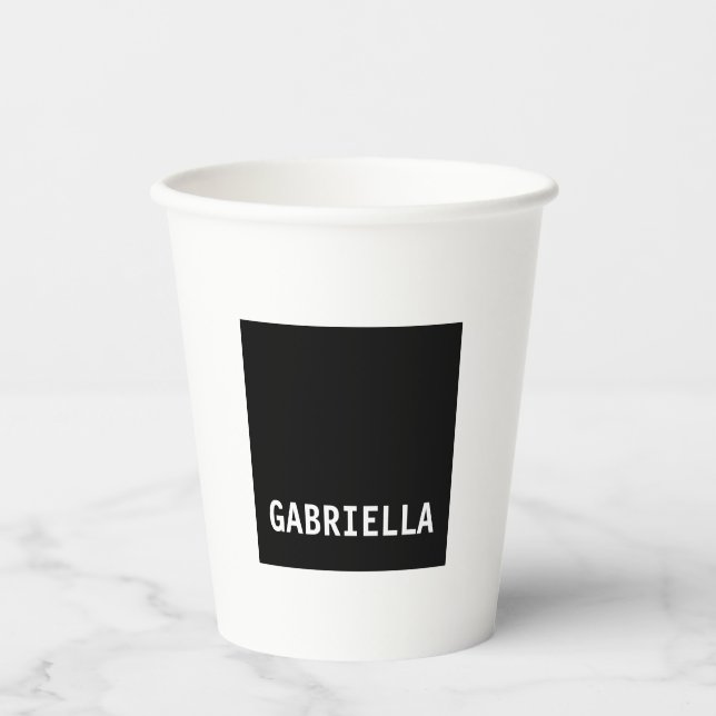 Beruflicher minimalistischer individuelle Name Sch Pappbecher (Vorderseite)
