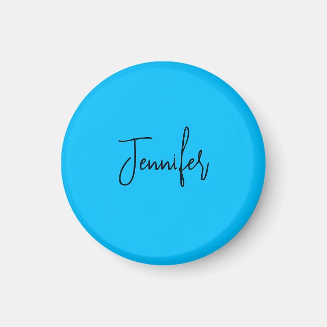 Beruflicher minimalistischer Kalligraphiename Blau Magnet (Vorne)