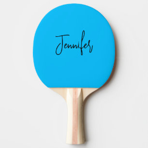 Beruflicher minimalistischer Kalligraphiename Blau Tischtennis Schläger