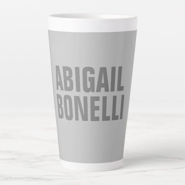 Beruflicher minimalistischer, moderner Grauname Milchtasse (Vorderseite)
