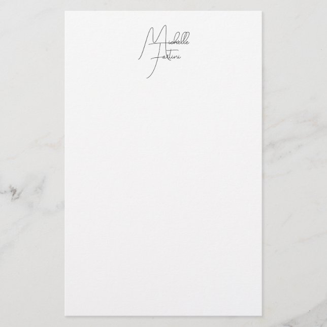 Beruflicher minimalistischer moderner Handschrifte Briefpapier (Vorderseite)
