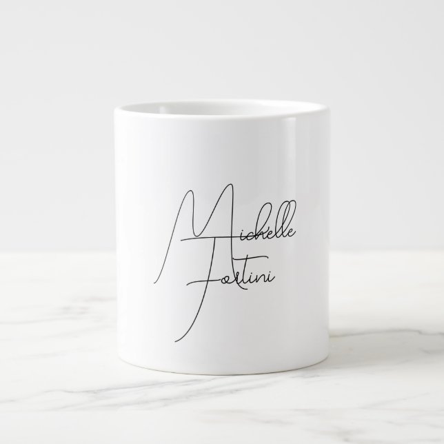 Beruflicher minimalistischer moderner Handschrifte Jumbo-Tasse (Vorderseite)