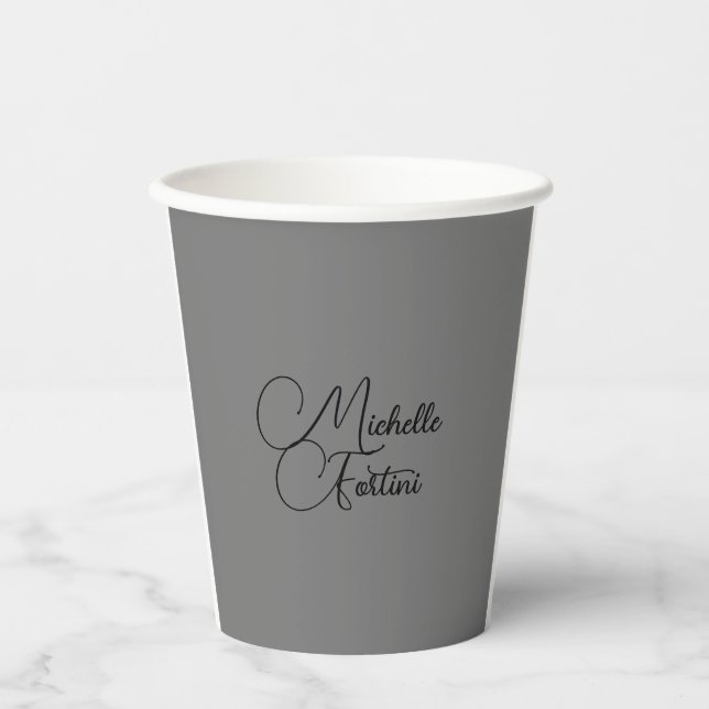 Beruflicher minimalistischer moderner Handschrifte Pappbecher (Vorderseite)