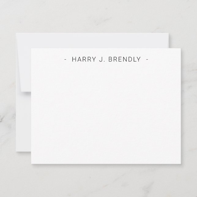 Beruflicher Minimalistischer Name Weißer Flachbild Mitteilungskarte (Vorderseite)