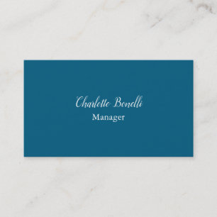 Beruflicher Minimalistischer Ozean Blau Visitenkarte