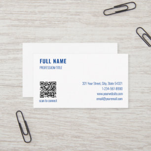 Beruflicher Minimalistischer QR-Code Visitenkarte