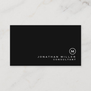 Beruflicher Minimalistischer Schwarz-Weiß-Monogram Visitenkarte