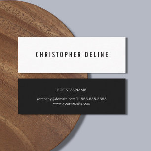 Beruflicher Minimalistischer Schwarz-weißer Berat Mini Visitenkarte