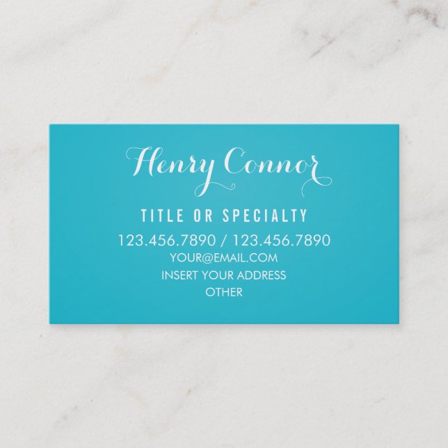 Beruflicher mittlerer Türkis-Vintages elegantes Visitenkarte (Vorderseite)