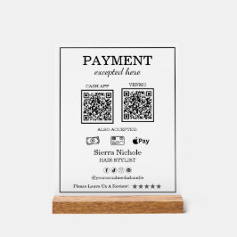 Beruflicher moderner Friseurstylist QR Code Paymen Acrylschild