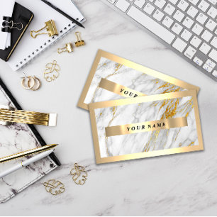 Beruflicher, moderner Goldrahmen, grauer Marmor Visitenkarte