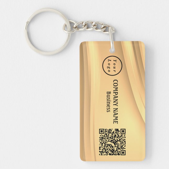 Beruflicher, moderner Minimalistischer Logo-QR-Cod Schlüsselanhänger (Vorderseite)