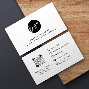 Beruflicher, moderner Minimalistischer Logo-QR-Cod Visitenkarte
