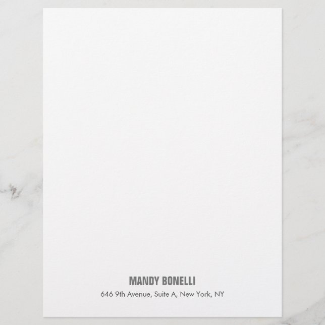 Beruflicher, moderner Minimalname Briefbogen (Vorderseite)