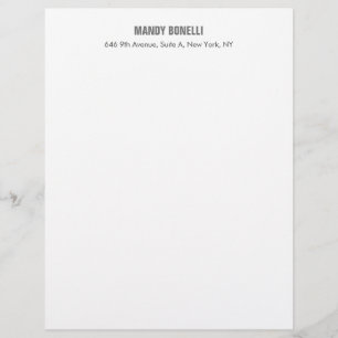 Beruflicher, moderner Minimalname Briefbogen
