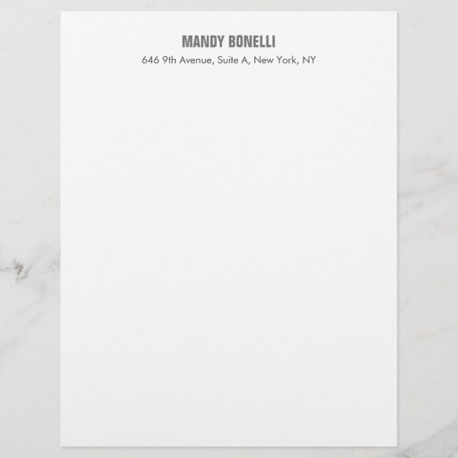 Beruflicher, moderner Minimalname Briefbogen (Vorderseite)