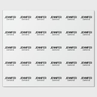 Beruflicher, moderner Minimalname Geschenkpapier