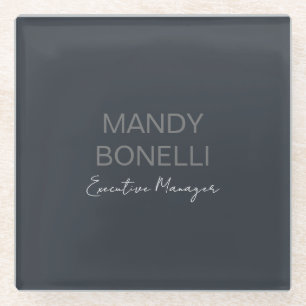 Beruflicher, moderner Minimalname Glasuntersetzer