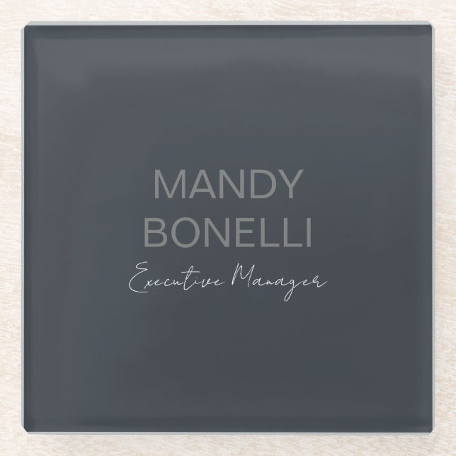 Beruflicher, moderner Minimalname Glasuntersetzer (Vorderseite)