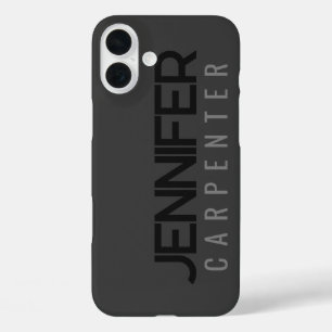 Beruflicher, moderner Minimalname iPhone 16 Plus Hülle