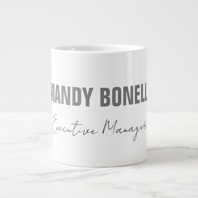 Beruflicher, moderner Minimalname Jumbo-Tasse (Vorderseite)
