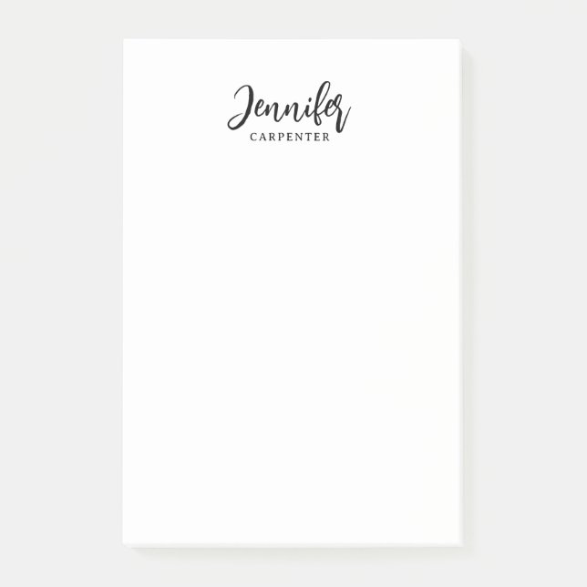 Beruflicher, moderner Minimalname Post-it Klebezettel (Vorderseite)