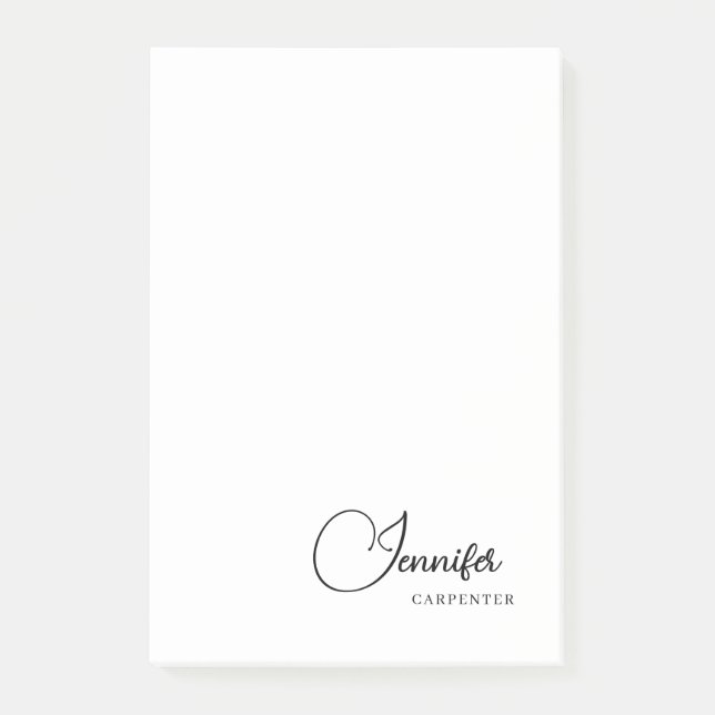 Beruflicher, moderner Minimalname Post-it Klebezettel (Vorderseite)